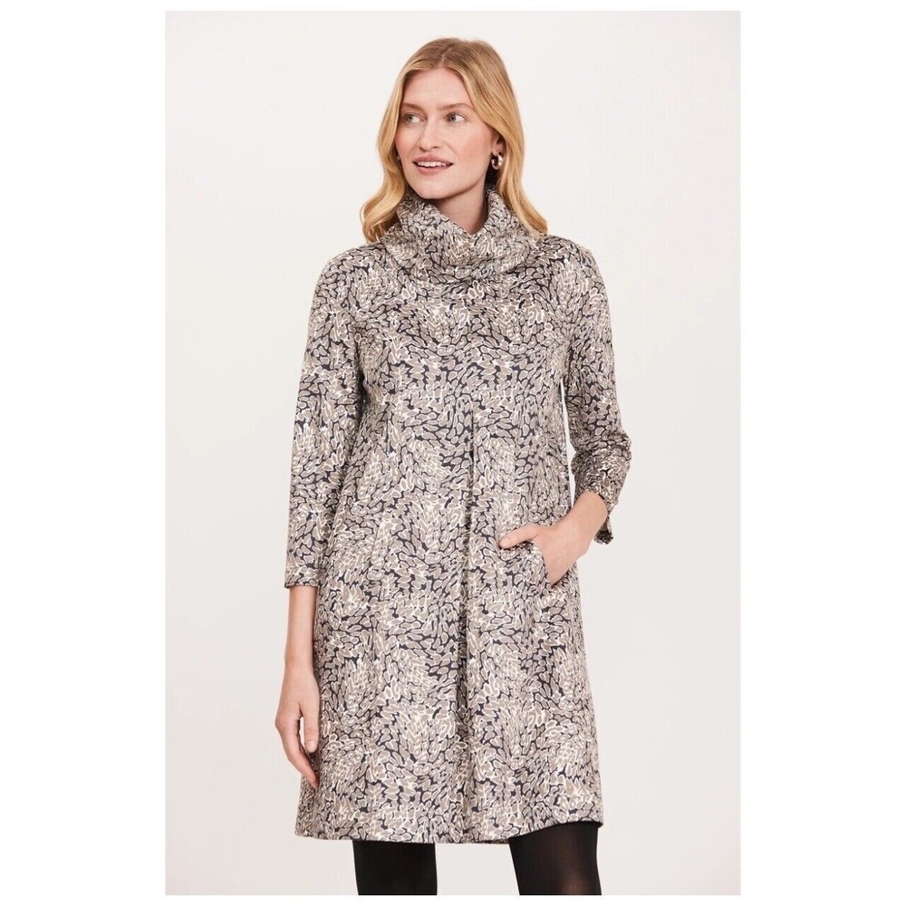 Tyler Boe Kim Faux Suede Dress Multi Animal Print‎ Midi Pockets Casual, Size S